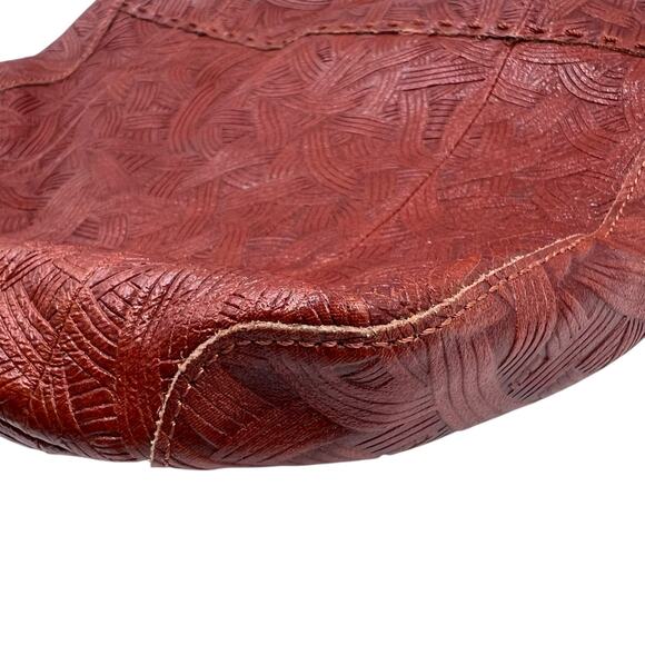 The Sak Brown Braided Boho Leather Foldover Adjustable Strap Medium Crossbody - Picture 7 of 15